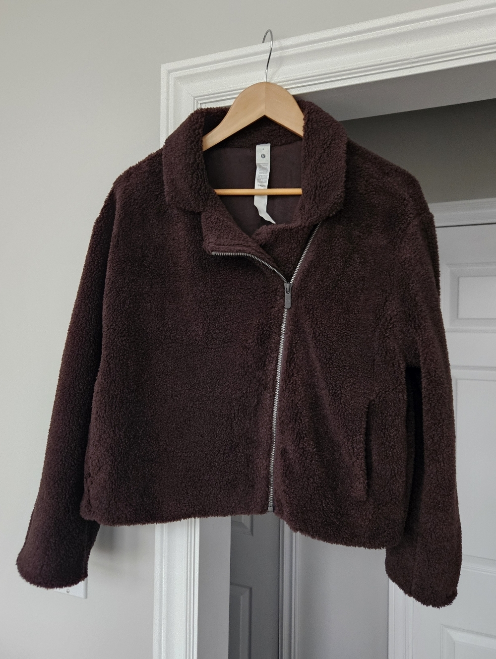 Lululemon Textured Fleece Collared Jacket In Espresso